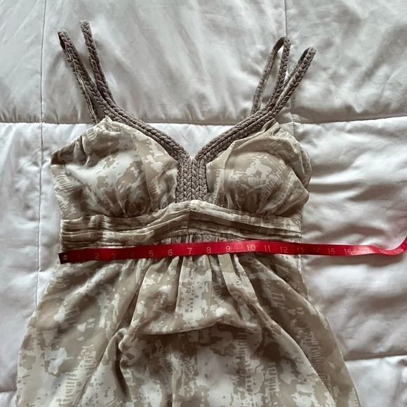 Soft Surroundings Summer Breeze Maxi Sleeveless Dress Tan White Abstract PXS - Picture 7 of 12